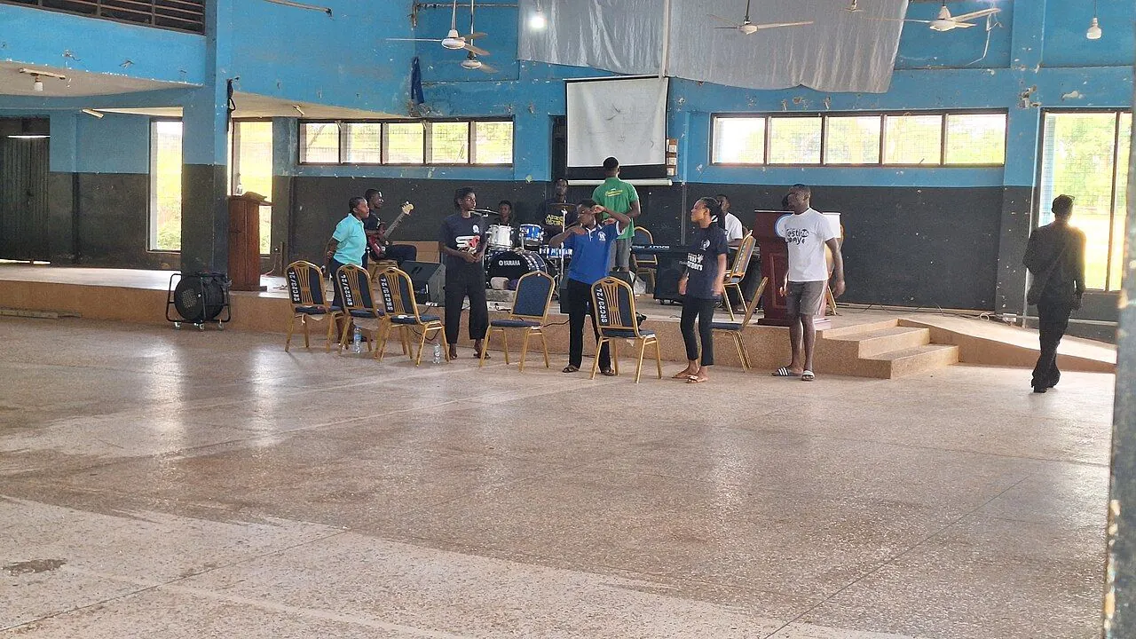 A rehearsal session of Joyful wave Choir of Enchicoe