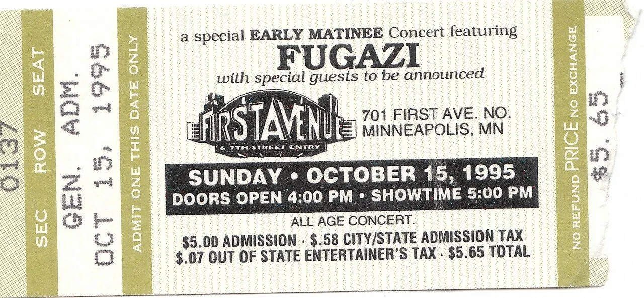 Concert ticket shown on a smartphone screen